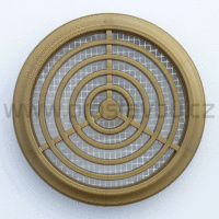 Fasádní kruhová větrací mřížka 90 mm ABS P239 - 06 zlato hnědá