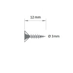 Upevňovací vrut zápustný V5140 - 3x12 mm - nerez A2, drážka Torx