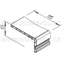 Profil ostění BOČNÍ vinyCom 105 mm V2131 - 0011 bílá