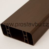Plotový profil - plastová plotovka 80x32 mm Modular P6058 - ořech 154