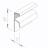 Ukončovací/ventilační profil vrchní 17 mm vinyTec V5008 - bílá 0011 /2,5 m (DOPRODEJ)