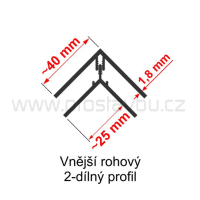 Vnější rohový profil 2-dílný Prostavbu Profi Decor P594 - 3043 fólie Třešeň Amareto /VÝPRODEJ/
